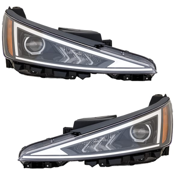 Driver and Passenger Side Halogen Headlights, with Bulbs, USA Built Vehicle, CAPA CERTIFIED