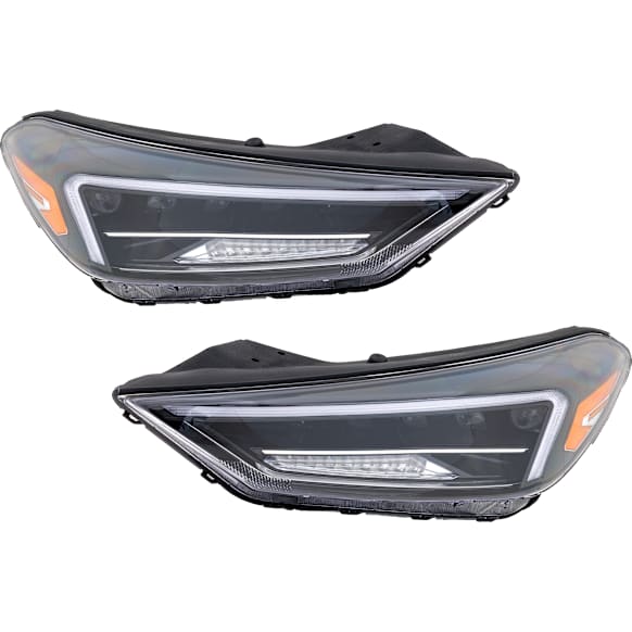 2019-2021 Hyundai Tucson - Driver and Passenger Side Headlights, with Bulbs, LED, For Models with LED Accent Light