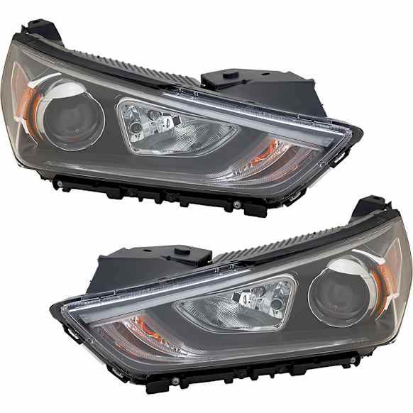 Driver and Passenger Side Halogen Headlight, With bulb(s), OE Replacement