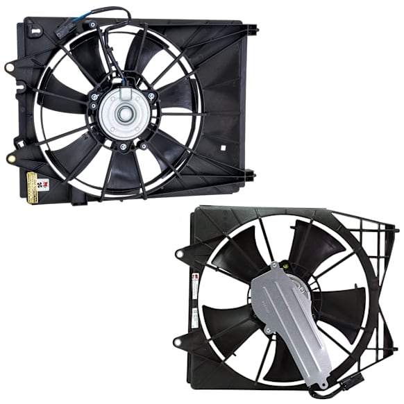OE Replacement Radiator and A/C Condenser Fan Driver and Passenger Side, Single fan
