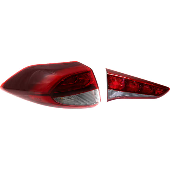 Driver Side, Inner And Outer Halogen/LED Combo Tail Light, With bulb(s), OE Replacement