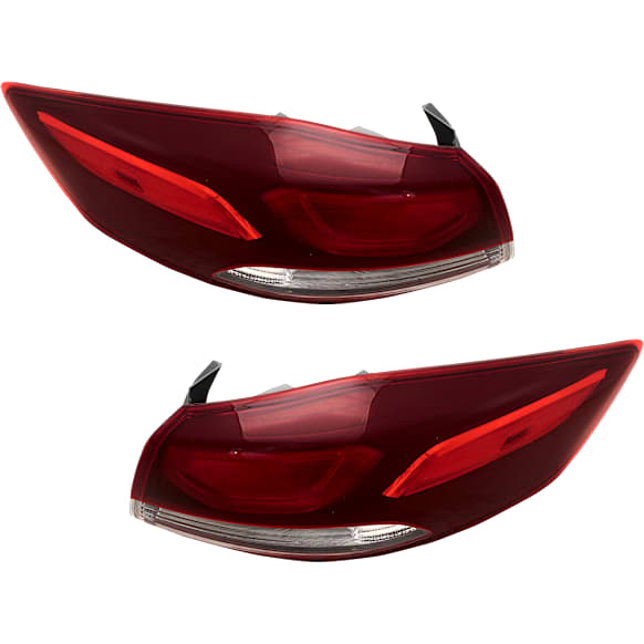 Driver and Passenger Side, Outer Tail Lights, with Bulbs, Halogen, Mounts on Body, Korea Built Vehicle