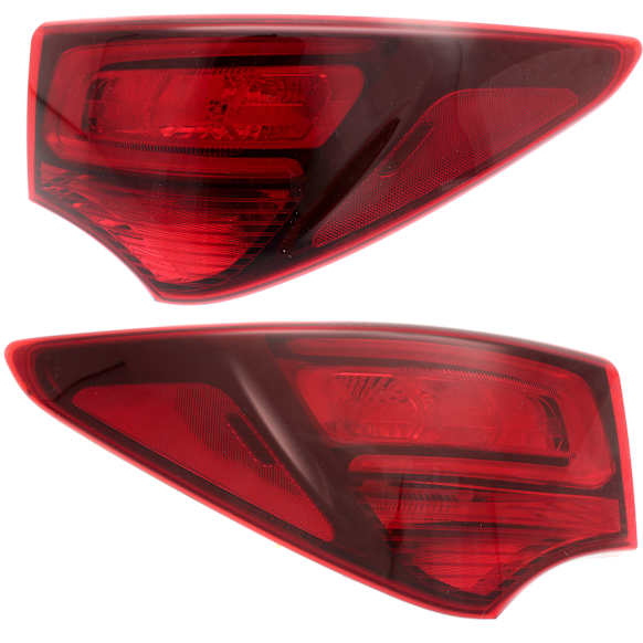 Driver and Passenger Side, Outer Tail Lights, with Bulbs, Halogen, Mounts on Body