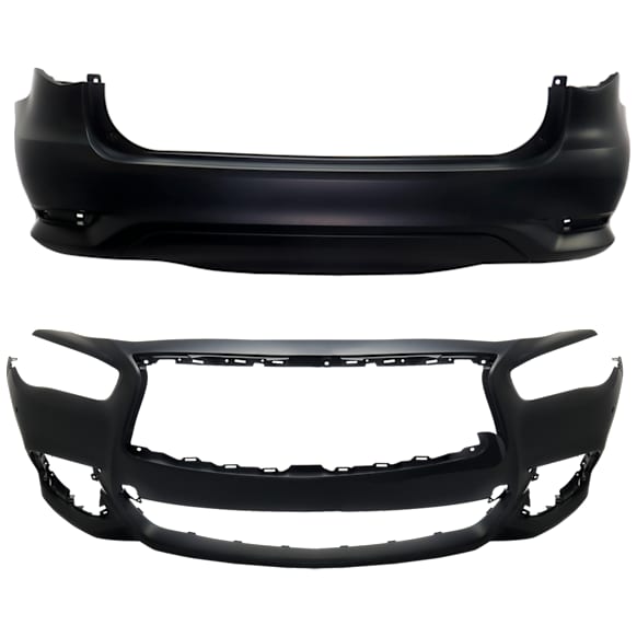 Front and Rear Primed Bumper Cover