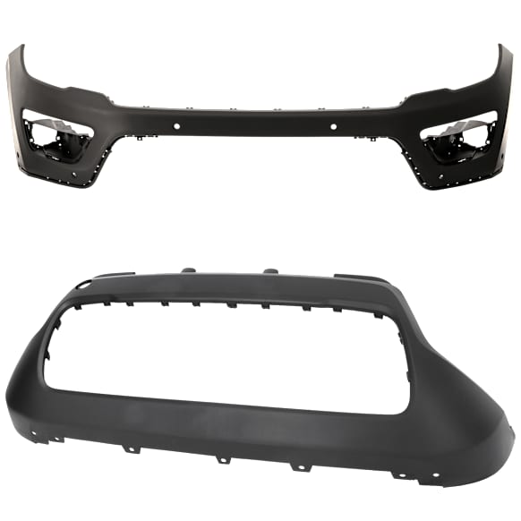 Front, Upper and Lower Upper - Primed, Lower - Textured Bumper Cover
