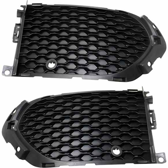 Front, Driver and Passenger Side, Outer Bumper Grilles, Textured Black