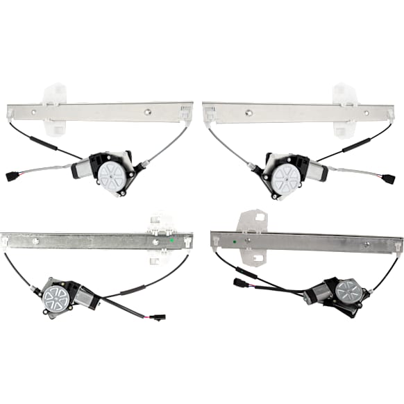 Front and Rear, Driver and Passenger Side Power Window Regulator, With Motor