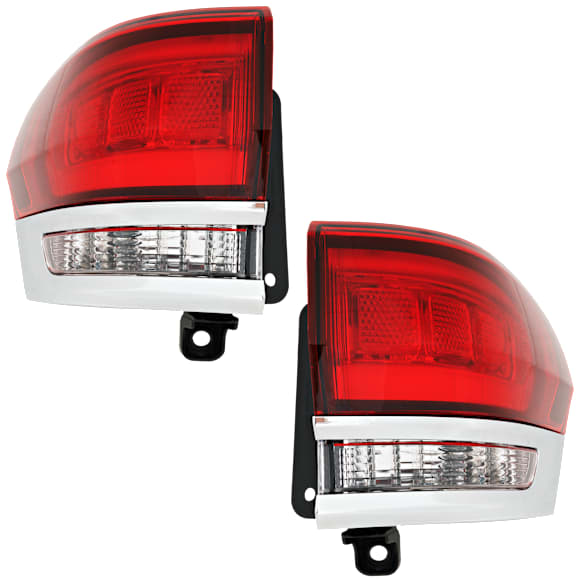 Driver and Passenger Side, Outer Halogen Tail Lights, With Bulbs