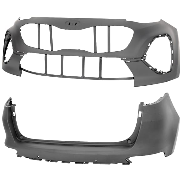Front and Rear Primed Bumper Cover