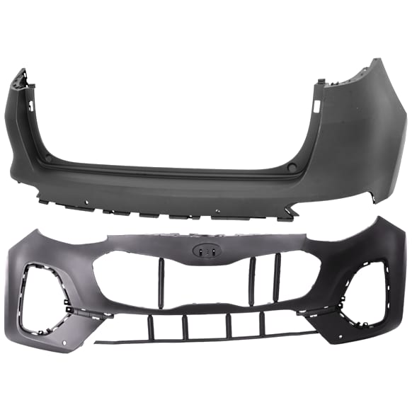 Front and Rear Primed Bumper Cover
