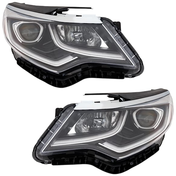 Driver and Passenger Side Headlights, with Bulbs, Halogen, USA Built Vehicle, For Models with Daytime Running Light, CAPA Certified