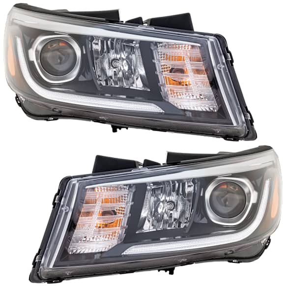 Driver and Passenger Side Headlights, with Bulbs, Halogen, For Models without LED Position Lamp, CAPA Certified