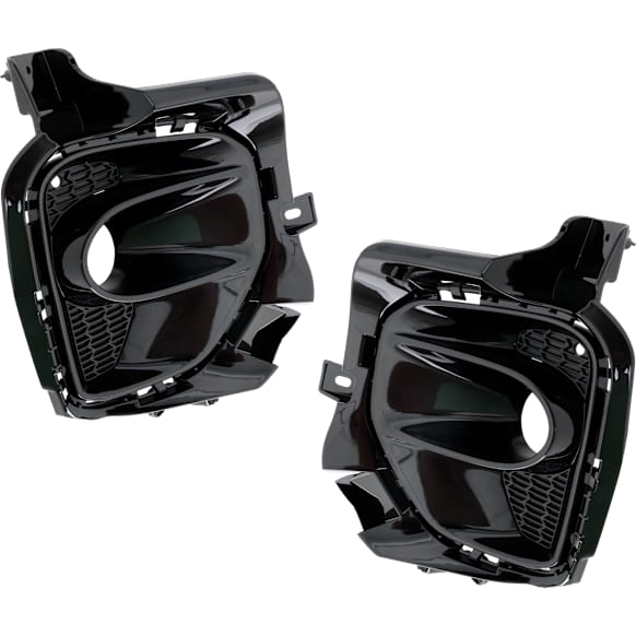 Front, Driver and Passenger Side Fog Light Trims, Black