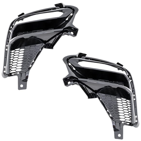 Front, Driver and Passenger Side Fog Light Trims, Black