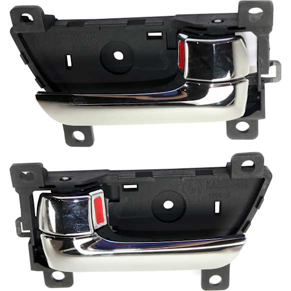 Front or Rear, Driver and Passenger Side Interior Door Handles, Chrome, With door lock button