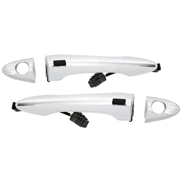 Front, Driver and Passenger Side Chrome Exterior Door Handle, With Key Hole