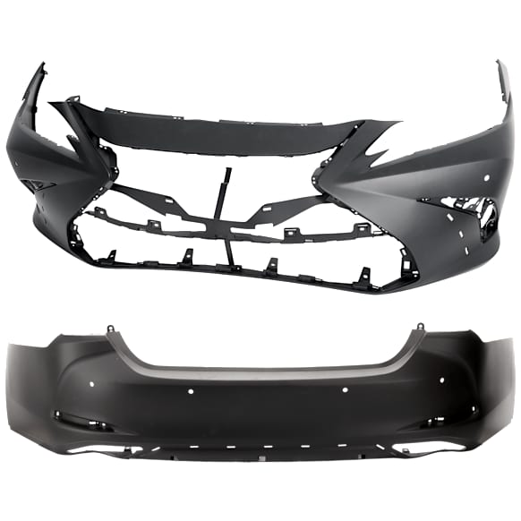 2022 Lexus ES350 Base - Front and Rear Primed Bumper Cover, North America Built Vehicle, For Models With F Sport Package, With Park Distance Control Sensor, CAPA Certified