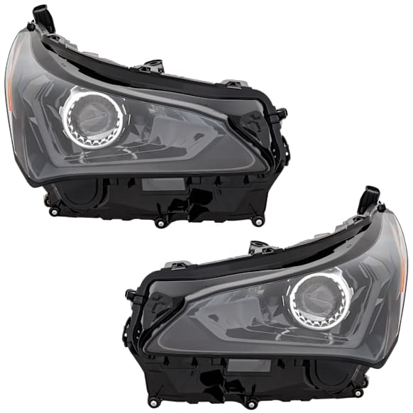Driver and Passenger Side Headlights, without Bulbs, Halogen, For Models with F Sport Package, CAPA Certified
