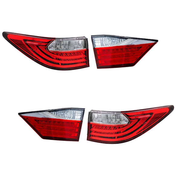 Driver and Passenger Side, Inner and Outer Halogen Tail Light, Without bulb(s), OE Replacement