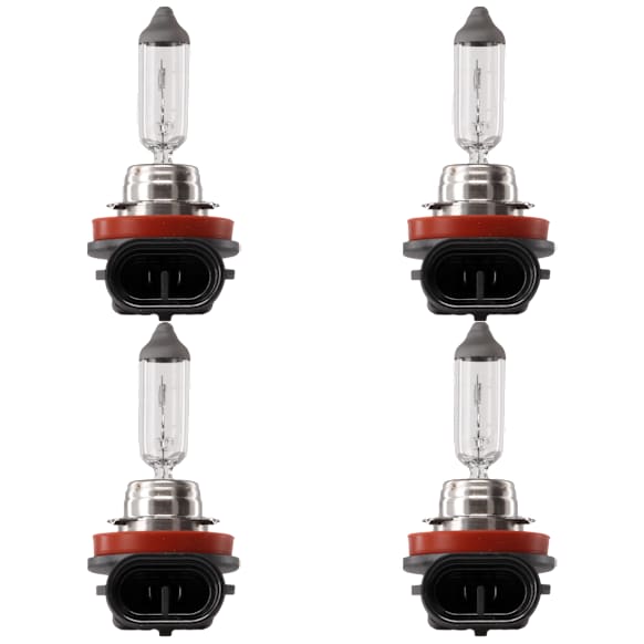 2007-2013 BMW 328i - Driver and Passenger Side Halogen H11 Headlight Bulb Low and High Beam, Set of 4