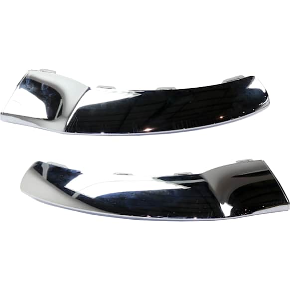 Front, Driver and Passenger Side, Outer Bumper Trim, Chrome, Sport Utility