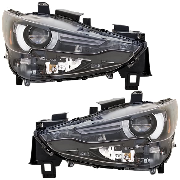 Driver and Passenger Side Headlights, with Bulbs, LED, For Models with Adaptive Headlights