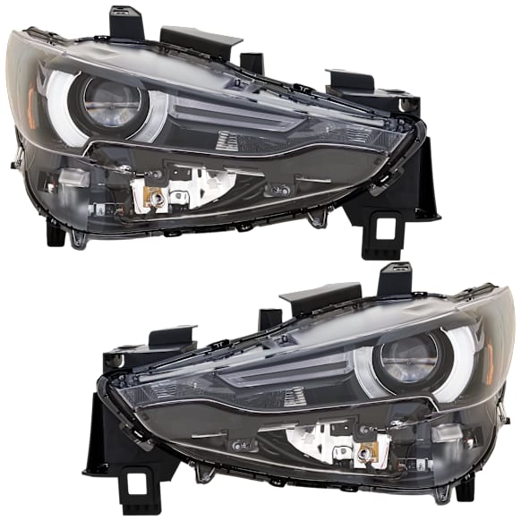 Driver and Passenger Side Headlights, with Bulbs, LED, For Models with Adaptive Headlights, CAPA Certified