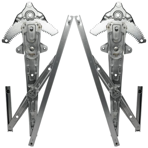 Front, Driver and Passenger Side Window Regulators, Power, Without Motor