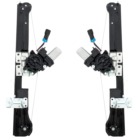 Front, Driver and Passenger Side Power Window Regulator, With Motor