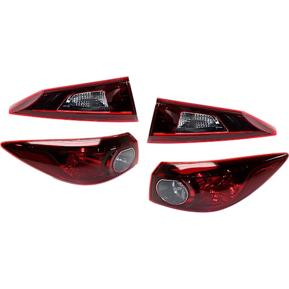 Driver and Passenger Side, Inner and Outer Halogen Tail Light, With bulb(s), OE Replacement, Sedan