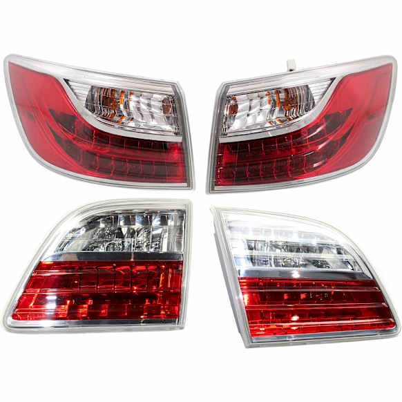 Driver and Passenger Side, Inner and Outer Halogen Tail Light, With bulb(s), OE Replacement