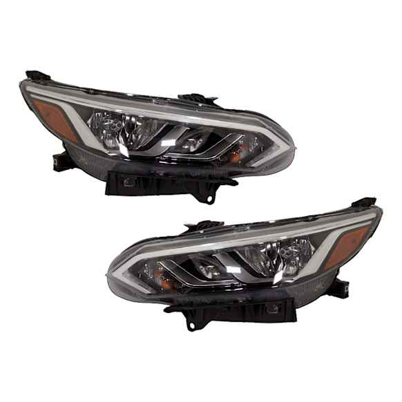 Driver and Passenger Side Halogen Headlight, With bulb(s), OE Replacement, CAPA Certified
