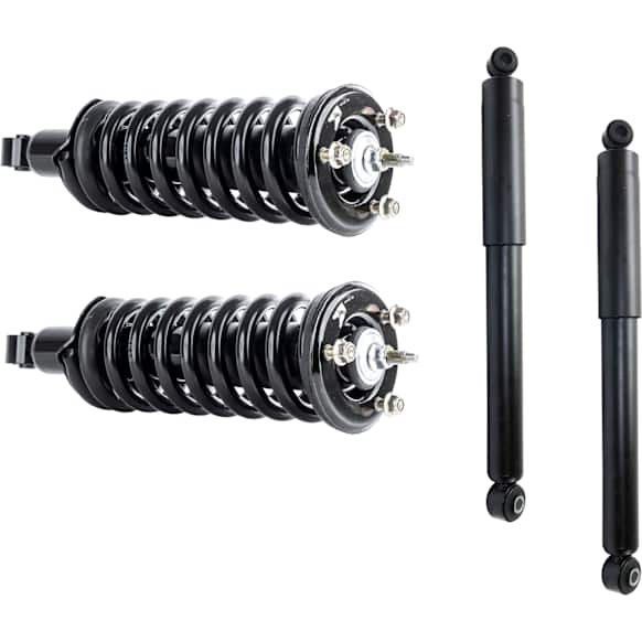 Front and Rear, Driver and Passenger Side Shock and Fully Loaded Strut, 3.8L/4.0L Engine, 4WD