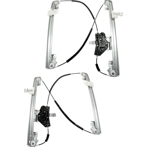 Front, Driver and Passenger Side Power Window Regulator, With Motor
