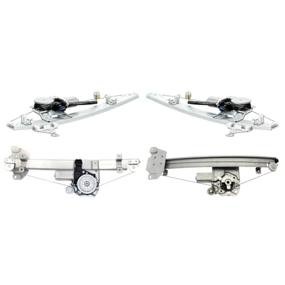 Front and Rear, Driver and Passenger Side Power Window Regulator, With Motor