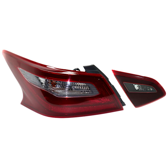 Driver and Passenger Side, Inner and Outer Halogen Tail Lights, With Bulbs, CAPA CERTIFIED