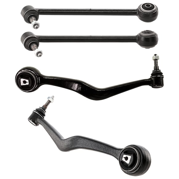 Front, Driver and Passenger Side, Lower, Frontward and Rearward Control Arm