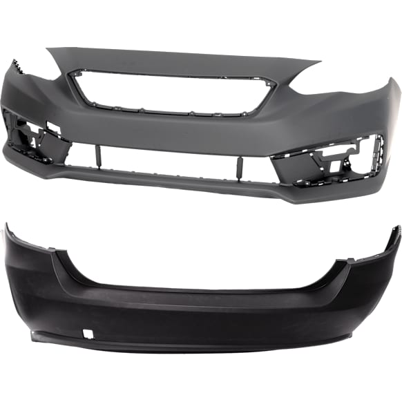 Sedan Front and Rear Primed Bumper Cover 2.0L, 4Cyl