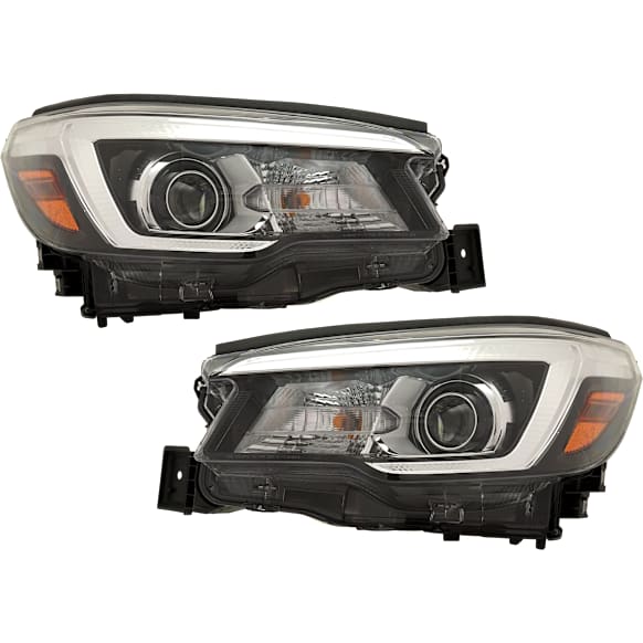 Driver and Passenger Side LED Headlight, With bulb(s), OE Replacement