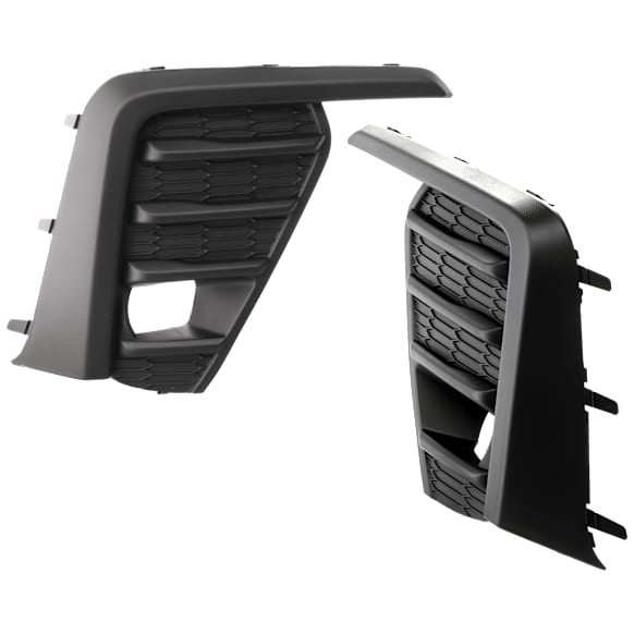 Front, Passenger Side Fog Light Trims, Textured Black