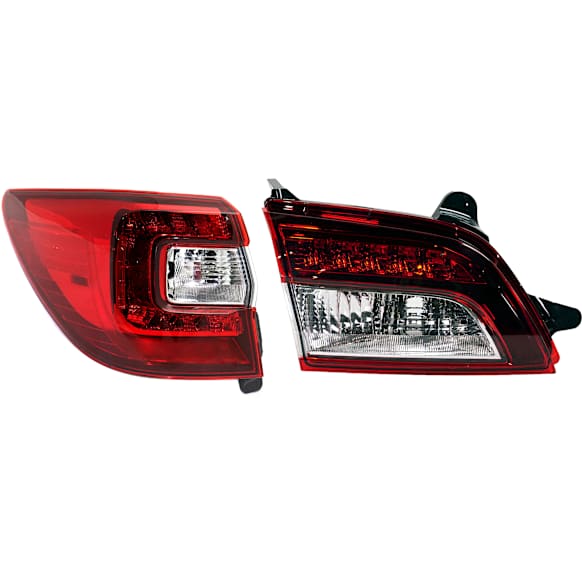 Driver Side, Inner And Outer Halogen Tail Light, Without bulb(s), OE Replacement, CAPA Certified