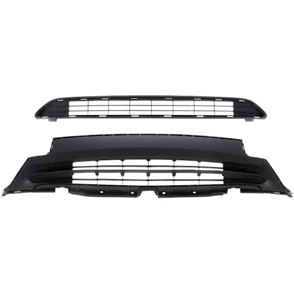 Upper and Lower Bumper Grilles, Textured Black, For Models without Front View Camera, CAPA CERTIFIED