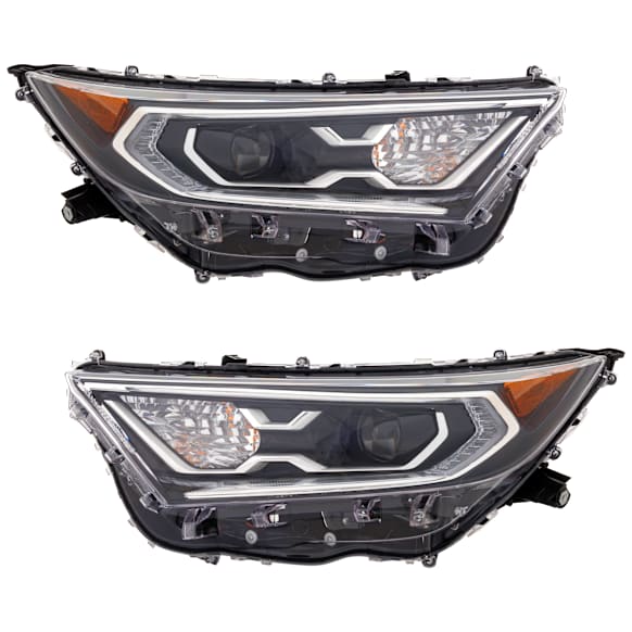 Driver and Passenger Side Headlights, with Bulbs, LED, For Models without Adaptive Headlights, North America Built Vehicle