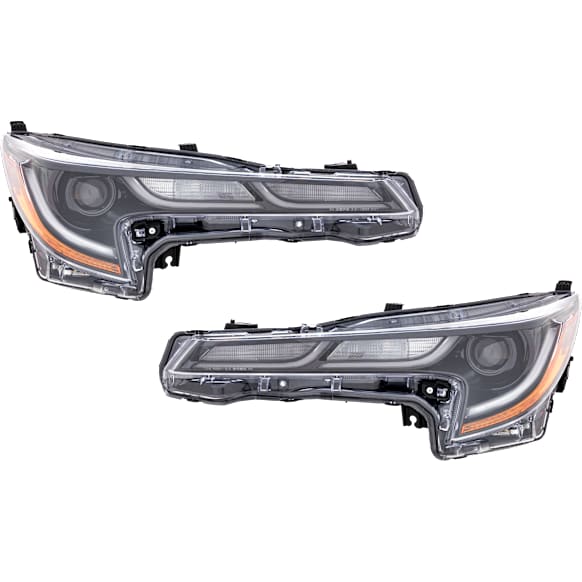 Driver and Passenger Side Headlights, with Bulbs, LED, North America Built Vehicle, CAPA Certified