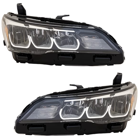 Driver and Passenger Side LED Headlight, With bulb(s), OE Replacement