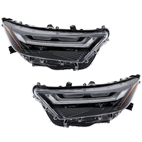 Driver and Passenger Side Headlights, with Bulbs, For Models with LED Signal Light