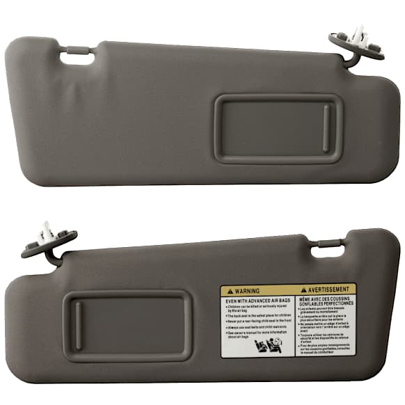 Sun Visor, Gray, Direct Fit, Set of 2