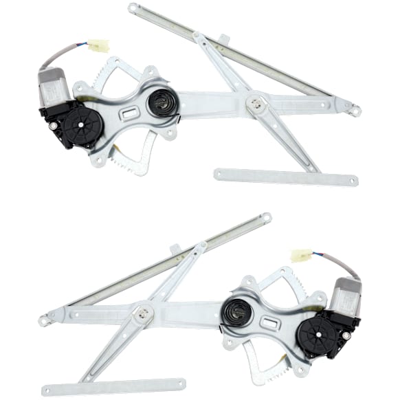 Front, Driver and Passenger Side Power Window Regulator, With Motor