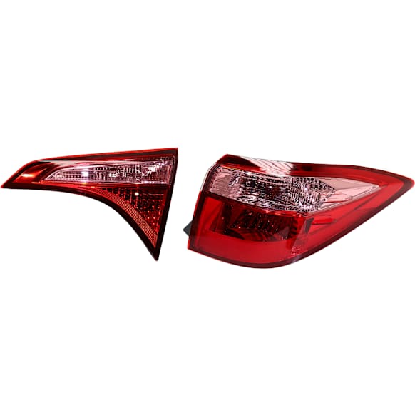 Passenger Side, Inner and Outer Halogen Tail Light, With bulb(s), OE Replacement