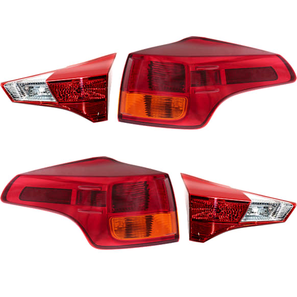 Driver and Passenger Side, Inner and Outer Halogen Tail Light, With bulb(s), OE Replacement, CAPA Certified